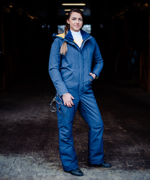 Ice blue jacquard jumpsuit