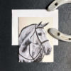 Single Dappled Grey Equine Greeting Cards by Carolyn Nikolai