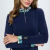 Navy Horse Riding Shirt and Equestrian Baselayer by Dancing Equestrian.