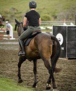 DW Endura Military Green Riding Breeches with full seat grip by The Brave Pants Company.
