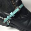 Leather turquoise spur straps for equestrians