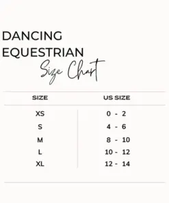 Dancing Equestrian Sun Shirt Size Chart.