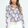 Butterfly pattern sun shirt for equestrians