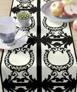 Horseshoe Decor - Equestrian Motif Table Runner by All Designs Equine