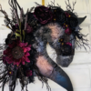 Dark Wood with Flowers Halloween Horse Wreath