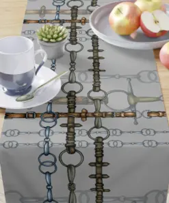 Gray Snaffle Bit Table Runner by All Designs Equine