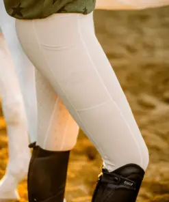 Oxer Show Tight - Beige Riding Tights for Equestrians by Cavaliere Couture.